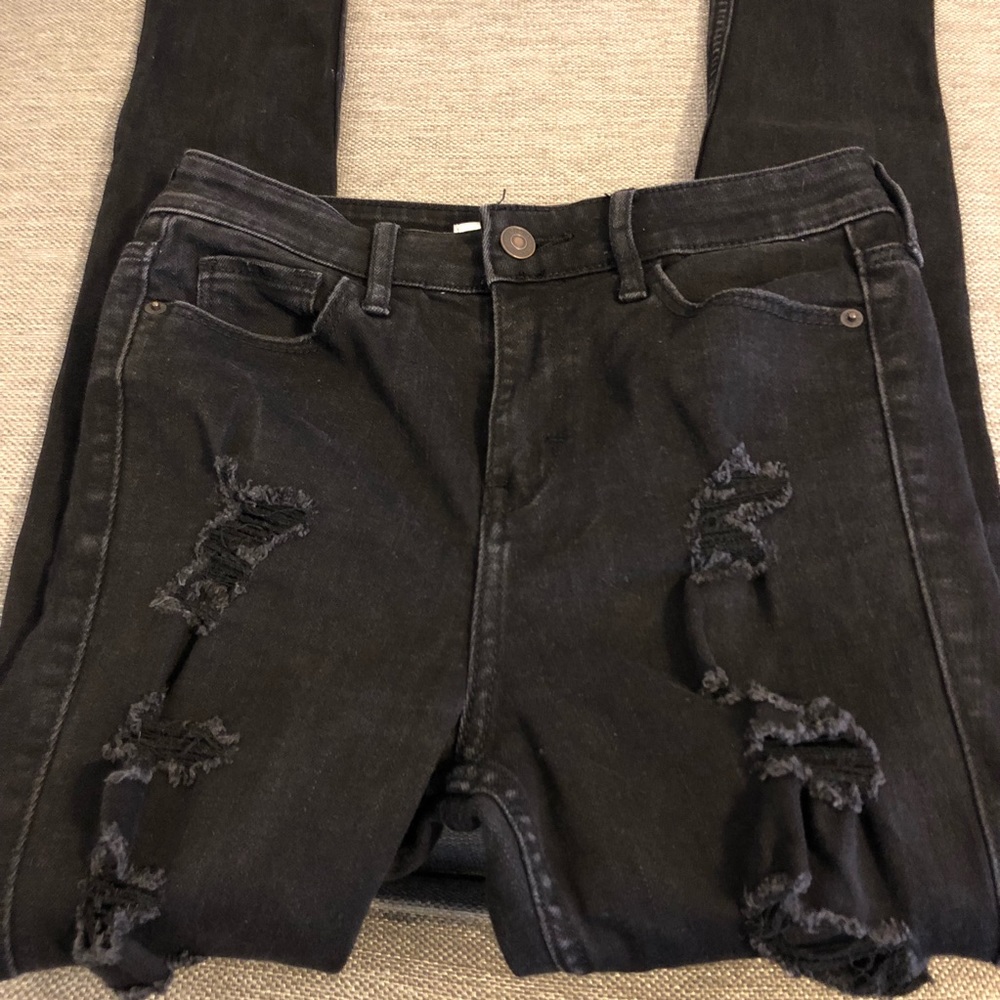 Black Abercrombie Destroyed Jeans